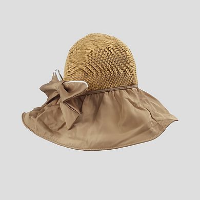 Women's Foldable Packable Sun Hats with Bow Bag