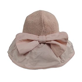 Women's Foldable Packable Sun Hats with Bow Bag
