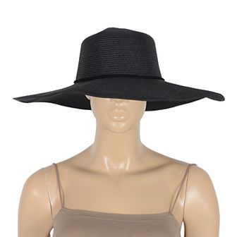 Wide Brim Straw Sun Hat with Braided Cord Detail Lightweight Packable Design