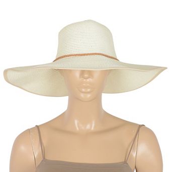 Wide Brim Straw Sun Hat with Braided Cord Detail Lightweight Packable Design