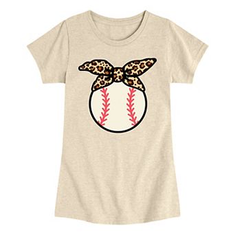 Girls 7-16 Baseball Leopard Bandana Graphic Tee