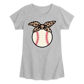 Girls 7-16 Baseball Leopard Bandana Graphic Tee