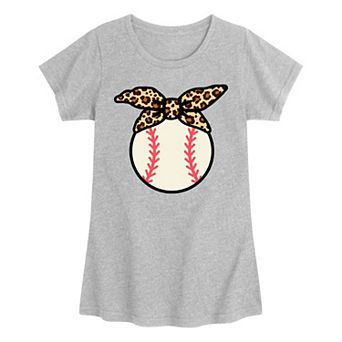 Girls 7-16 Baseball Leopard Bandana Graphic Tee