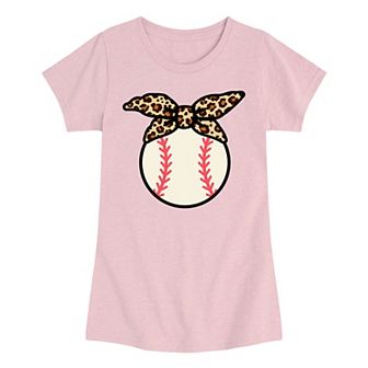 Girls 7-16 Baseball Leopard Bandana Graphic Tee