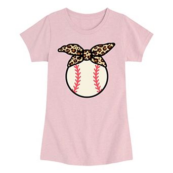 Girls 7-16 Baseball Leopard Bandana Graphic Tee