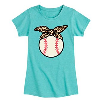 Girls 7-16 Baseball Leopard Bandana Graphic Tee