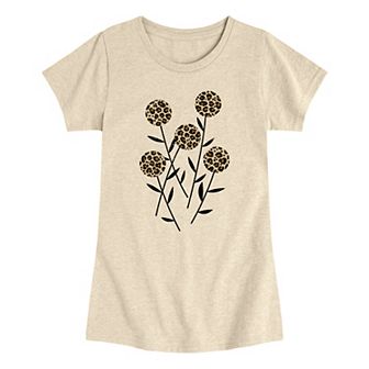 Girls 7-16 Leopard Print & Abstract Flowers Graphic Tee