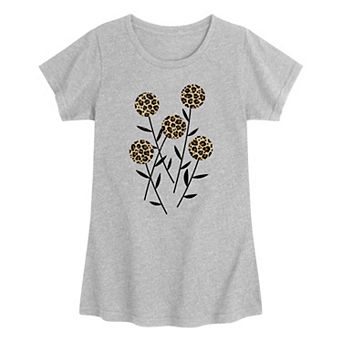 Girls 7-16 Leopard Print & Abstract Flowers Graphic Tee