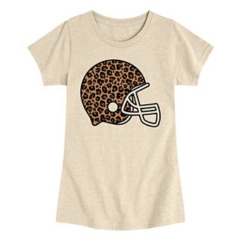 Girls 7-16 Leopard Football Helmet Graphic Tee
