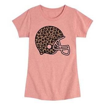 Girls 7-16 Leopard Football Helmet Graphic Tee