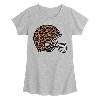 Girls 7-16 Leopard Football Helmet Graphic Tee