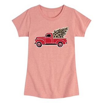 Girls 7-16 Vintage Truck Leopard Print Tree Graphic Tee