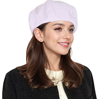 Women's Lightweight Textured Beret with Soft Stretch Fit and Chic Parisian Design