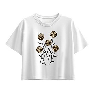 Girls 7-16 Leopard Print & Abstract Flowers Boxy Tee