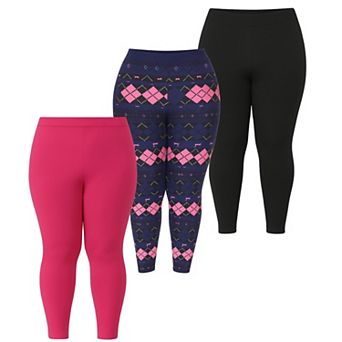 Plus Size Holiday Leggings 3-Pack Festive Prints & Cozy Styles