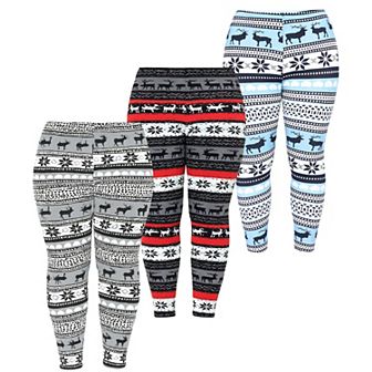 Plus Size Holiday Leggings 3-Pack Festive Prints & Cozy Styles