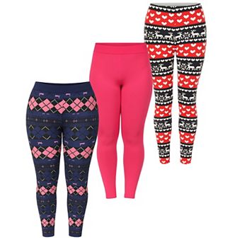 Women’s Holiday Leggings 3-Pack Festive Prints & Cozy Styles