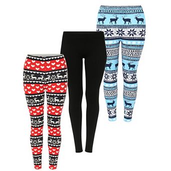 Women’s Holiday Leggings 3-Pack Festive Prints & Cozy Styles