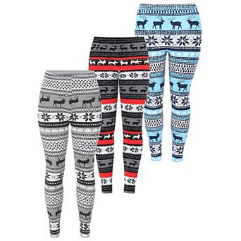 Women’s Holiday Leggings 3-Pack Festive Prints & Cozy Styles