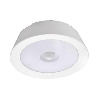 Mr. Beams 1.93 in H X 6.3 in W X 6.3 in L White Ceiling Light w/Motion Sensor
