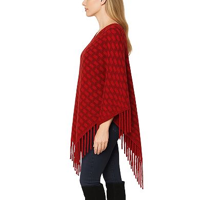 Women's Textured Fringed Poncho