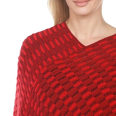 Women's Textured Fringed Poncho