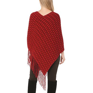 Women's Textured Fringed Poncho