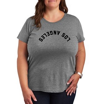 Plus Size Los Angeles Upside Down Graphic Tee
