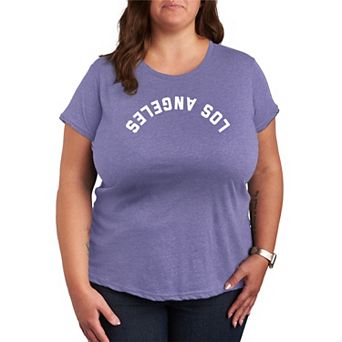 Plus Size Los Angeles Upside Down Graphic Tee