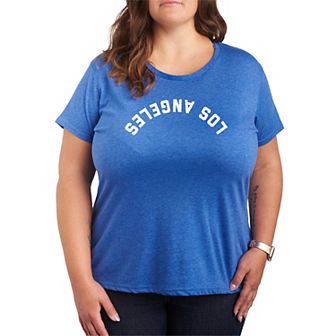 Plus Size Los Angeles Upside Down Graphic Tee