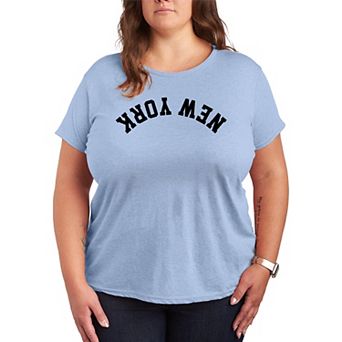 Plus Size New York Upside Down Graphic Tee