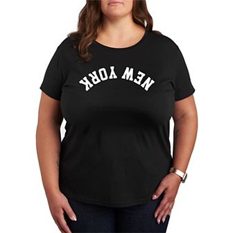 Plus Size New York Upside Down Graphic Tee