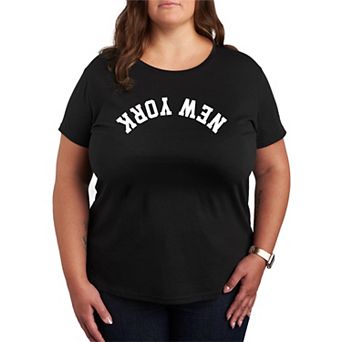 Plus Size New York Upside Down Graphic Tee