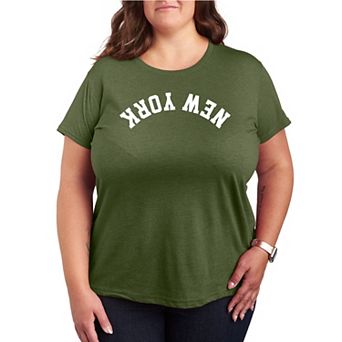 Plus Size New York Upside Down Graphic Tee