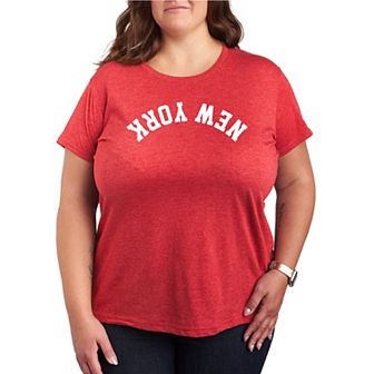 Plus Size New York Upside Down Graphic Tee
