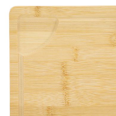 Elama 100% Bamboo 24 x 18 Inch Large Cutting, Prep and Serving Board
