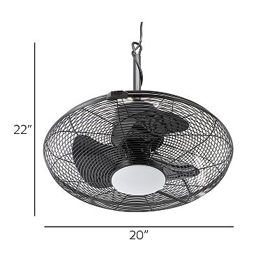 20 Inch 3 Speed Gazebo Outdoor Fan in Matte Black