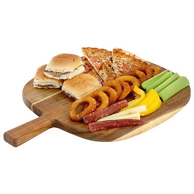 Elama 13 Inch Acacia Wood Serving Butcher Cutting Board with Handle