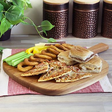 Elama 13 Inch Acacia Wood Serving Butcher Cutting Board with Handle