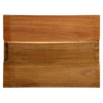 Elama 15.5 x 12 Inch Acacia Wood 1.5 Inch Thick Carving and Cutting Board with Juice Groove