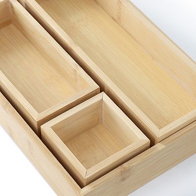 Elama 4 Piece 100% Bamboo Storage and Organization Trays