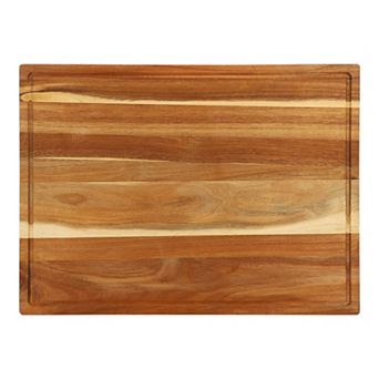 Elama Acacia Wood 24 x 18 Inch Large Cutting, Prep and Serving Butcher Cutting Board