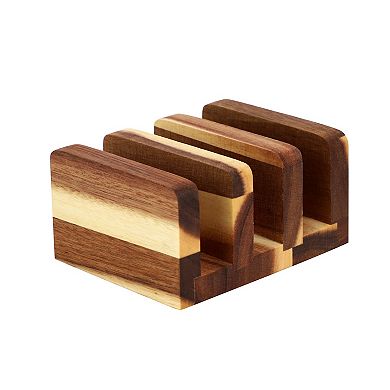 Elama 3 Piece Acacia Wood Cutting Board Set with Base