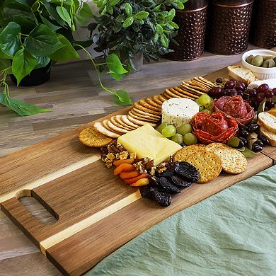 Elama 33 x 12 Inch Acacia Wood Folding Charcuterie Serving Board