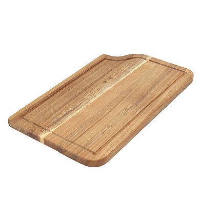 Elama 14 x 8.5 Inch Acacia Wood Cutting, Prep and Serving Butcher Cutting Board
