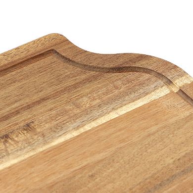 Elama 14 x 8.5 Inch Acacia Wood Cutting, Prep and Serving Butcher Cutting Board