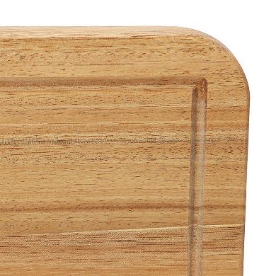 Elama 14 x 8.5 Inch Acacia Wood Cutting, Prep and Serving Butcher Cutting Board