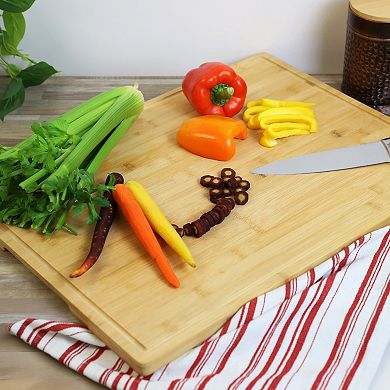 Elama 20 x 14 Inch Rectangle 100% Bamboo Cutting Board