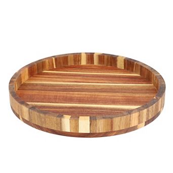 Elama 13 Inch Acacia Wood Lazy Susan Tray