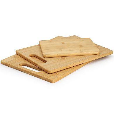 Elama 3 Piece 8 Inch, 11 Inch, and 13 Inch 100% Bamboo Wood Cutting Board Set